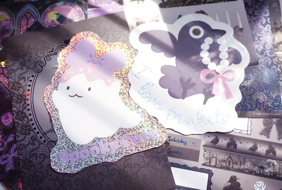 Diecut foil stickers from the Midnight Mischief collection