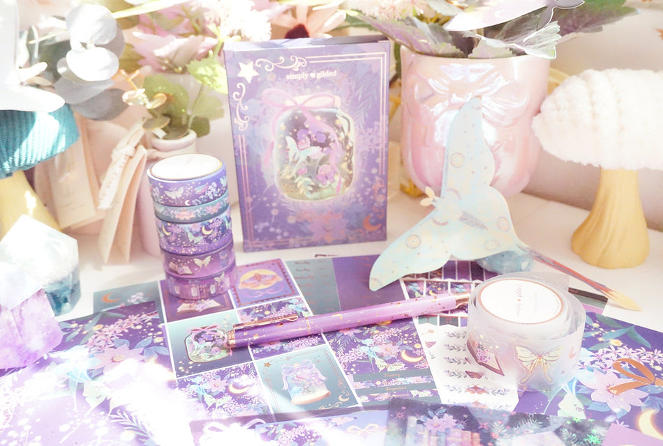 Afterglow monthly stationery subscription kit flat lay