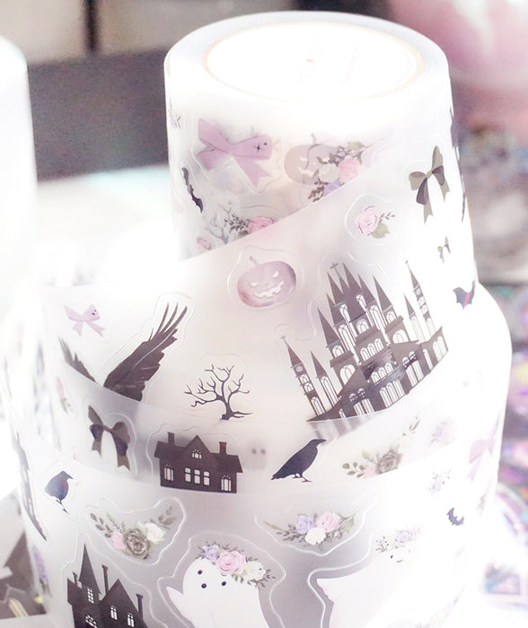 Clear PET decorative tape with foil accents for journal layering